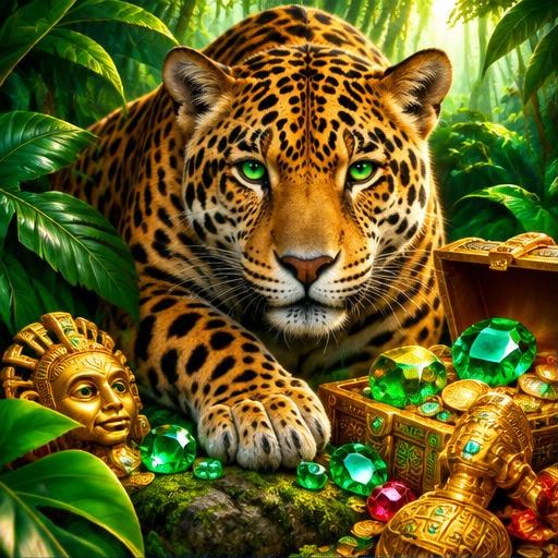 Jaguarul de smarald — ilustrație